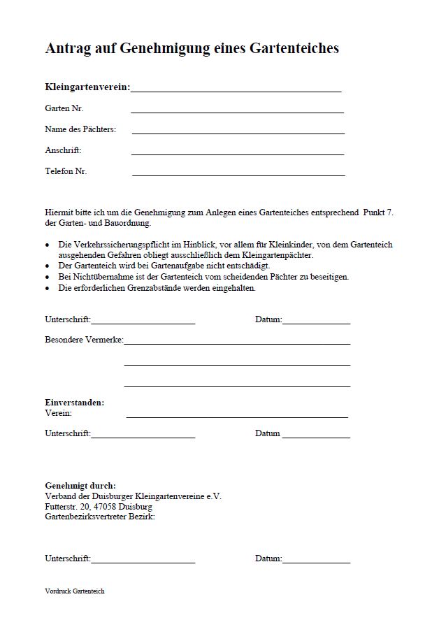 FormularDownload KleingartenvereinNeuland