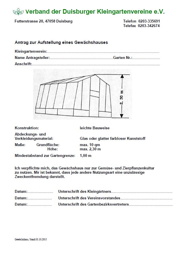 FormularDownload KleingartenvereinNeuland